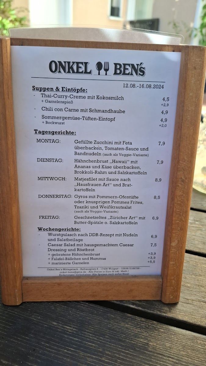 Menu Onkel Ben's Frühstück & Mittagstisch-5